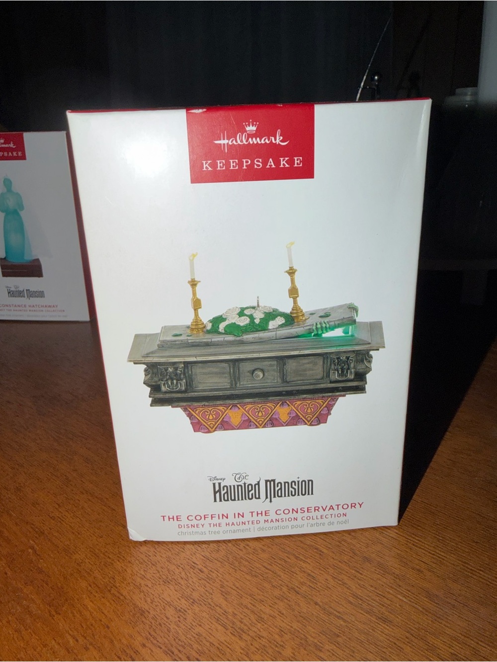 Hallmark Keepsake Haunted Mansion Coffin Ornament - Green & Gold